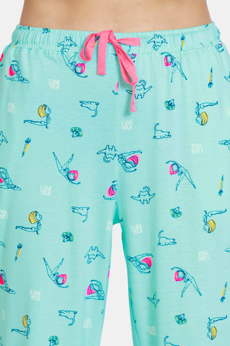 Zivame Her World Cotton Pyjama Set - Aruba Blue — image 6